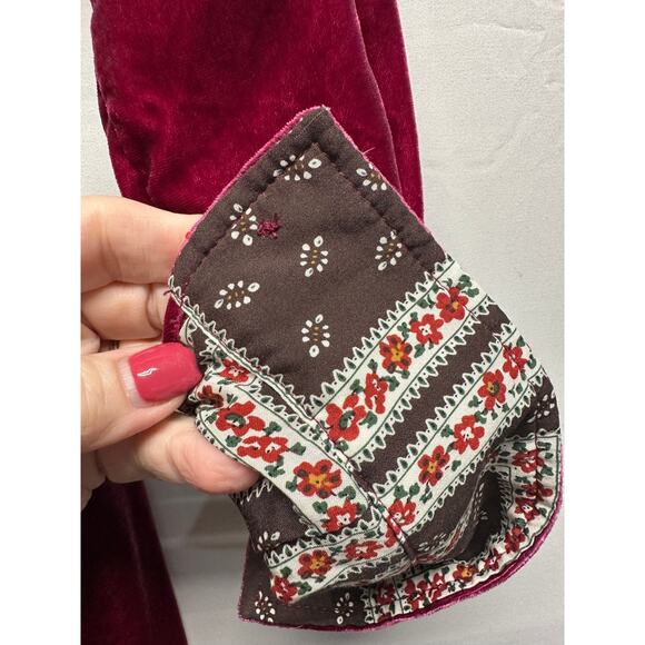 Maeve by Anthropologie Velvet Wrap Dress Red Size 6 Holiday - Picture 8 of 12